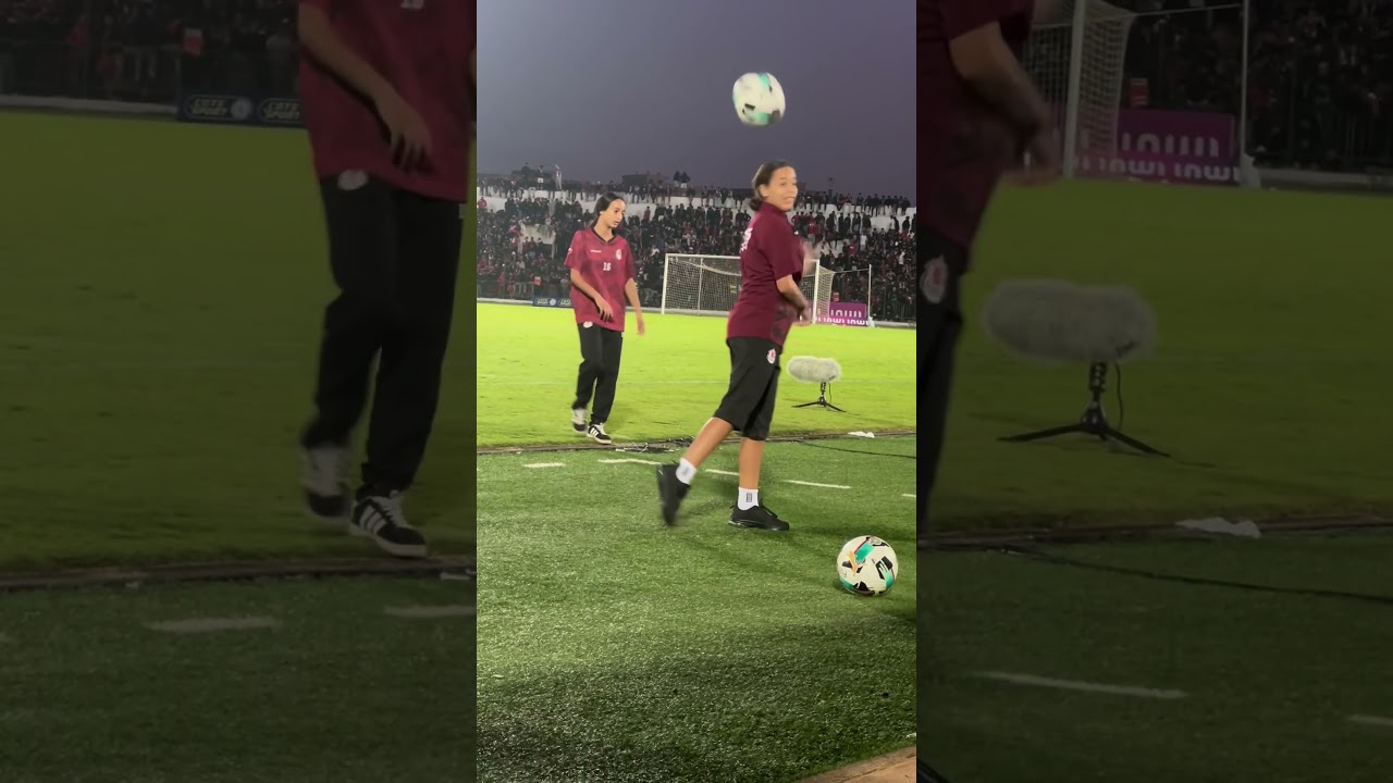 فيديو..لاعبات الفتح للفئات الصغرى ومهارات "الفرسطايل" بين شوطي مقابلة الوداد والفتح