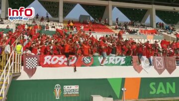 فيديو..أجواء احتفالية رائعة للجماهير المغربية بمدرجات لورون بوكو.