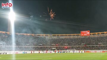 احتفالية الجماهير المغربية في مباراة أسود الأطلس وليبيريا