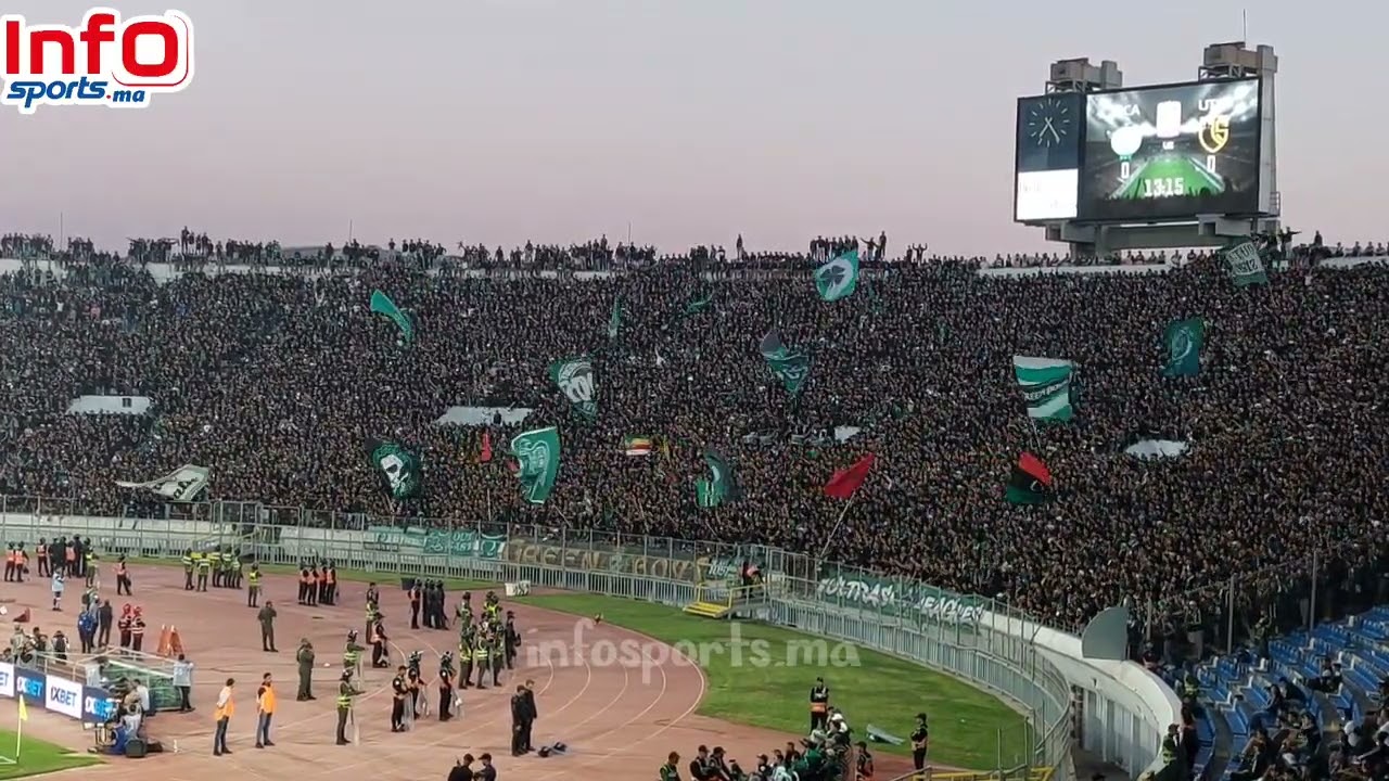 قوة صوتية رهيبة.. هذه أجواء آخر مباراة للكورفا سود وجمهور الرجاء في مركب محمد الخامس