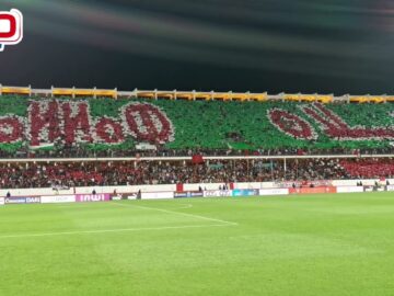 “يلاه” بالأمازيغية.. تيفو الجماهير المغربية بشعار كأس العالم 2030 في
