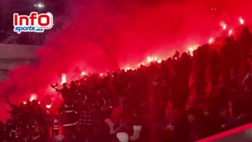 كركاج جماهير الحسنية ورمي اللاعبين بالشهب الاصطناعية اوقف المقابلة