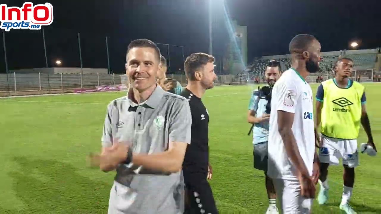 فرحبة كبيرة للاعبي الرجاء والمدرب زينباور بعد الفوز على يوسفية برشيد
