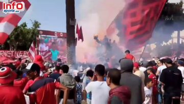 فيديو..احتفالية رائعة وحضور جماهير غفير للوداد أمام الشاشة الكبيرة بسيدي