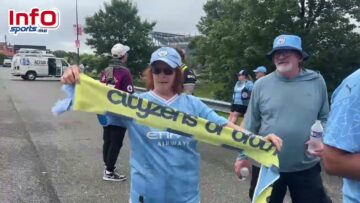 فيديو..جماهير المان سيتي تبدأ بالتوافد على ملعب مواجهة الوداد