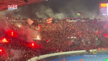 إحتفال جماهير الوداد بالهدف الأول في مرمى مانييما بعد مرور