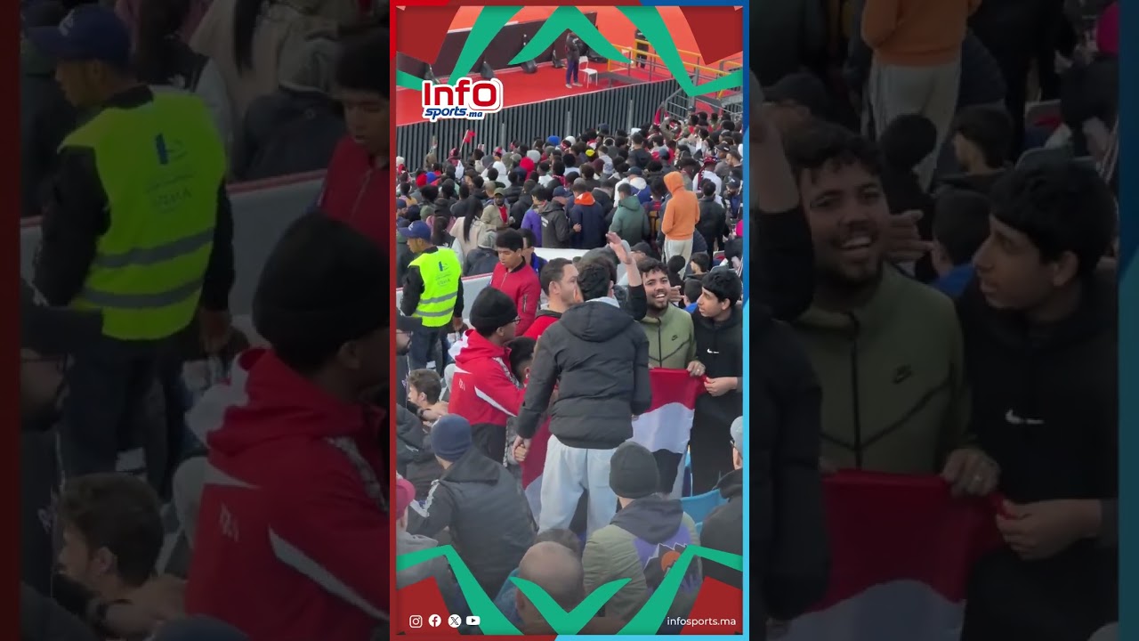 من مركب محمد الخامس…مشجع مصري يأخد صور تذكارية مع الجماهير المغربية في مباراة السودان و بوركينا فاسو