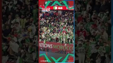 فرحة الجمهور الجزائري بهدف بولبينة