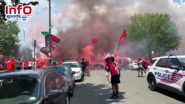 فيديو..جماهير الوداد تبهر وتبدع في شوارع واشنطن فكراكاج رائع واحتفالية