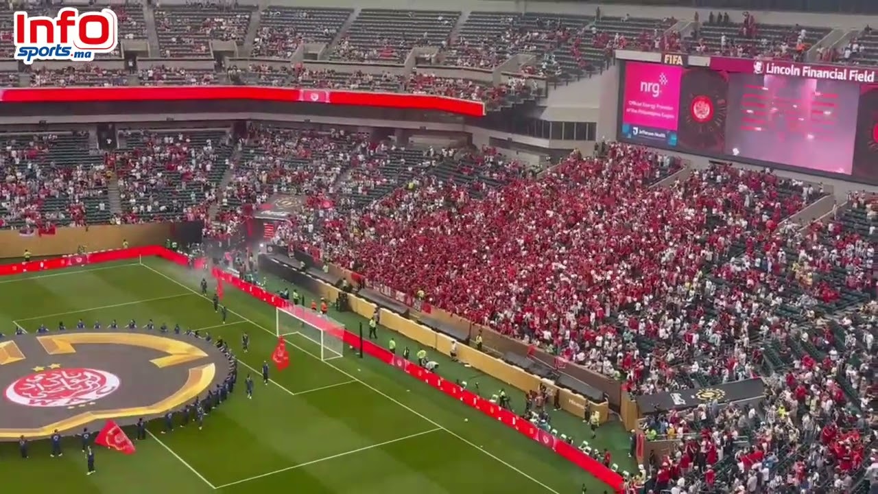 فيديو..أجواء رائعة لجماهير الوداد بمدرجات فيلادلفيا.