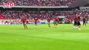 فيديو..لحظة تاريخية..تفاعل كبير من الجماهير مع دخول لاعبي الأسود لأرضية