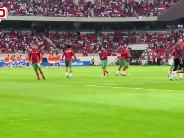 فيديو..لحظة تاريخية..تفاعل كبير من الجماهير مع دخول لاعبي الأسود لأرضية