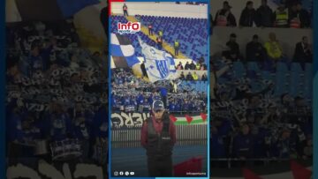 العلم الفل..سطيني يرفرف وسط تشجيعات قوية لجماهير ا.طنجة بدونور.