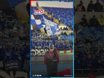 العلم الفل..سطيني يرفرف وسط تشجيعات قوية لجماهير ا.طنجة بدونور.