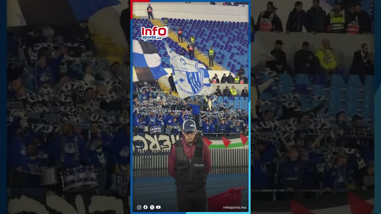 العلم الفل..سطيني يرفرف وسط تشجيعات قوية لجماهير ا.طنجة بدونور.