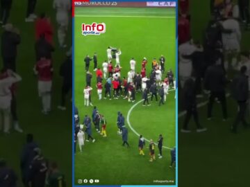 فرحة الأسود مع الجمهور بالتأهل لنصف نهائي ” كان “