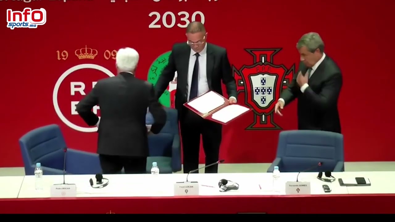فيديو.. لحظة توقيع فوزي لقجع ورؤساء الجامعة الإسبانية والبرتغالية خطاب النوايا لاستضافة مونديال 2030