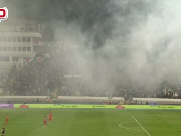 احتفالات الجماهير الرجاوية بهدف رحيمي في مرمى حسنية أكادير