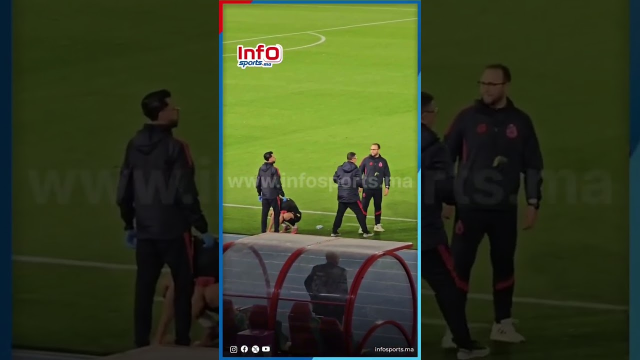صدمة ونرفزة المودن بعد طرده في مباراة الرجاء وأولمبيك آسفي