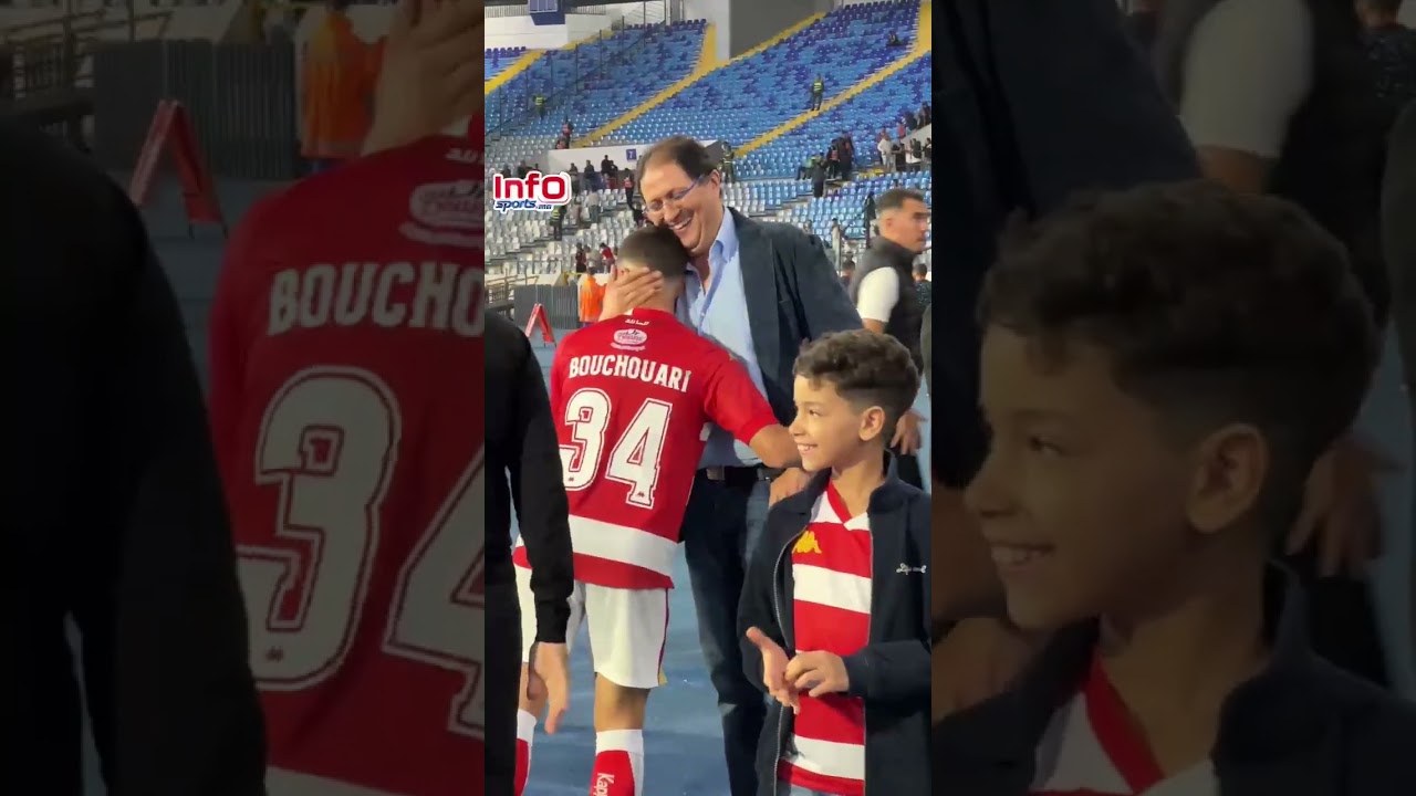 طلحة في حديث خاص مع النقاش والوراد وأيت منا يحافظ على عادته مع لاعبي الوداد